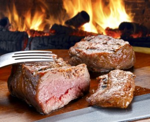 BBQ steak | steak medium | steak fire